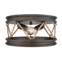 Golden 1048-FM GMT - Wry Lighting Chatham 2-light Flush Mount in Gunmetal Bronze
